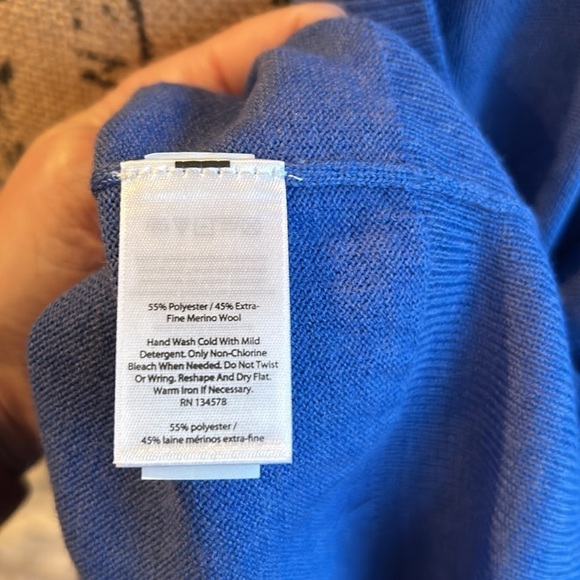 Vineyard Vines Merino wool blend long sleeve vneck light sweater periwinkle blue - Picture 9 of 14